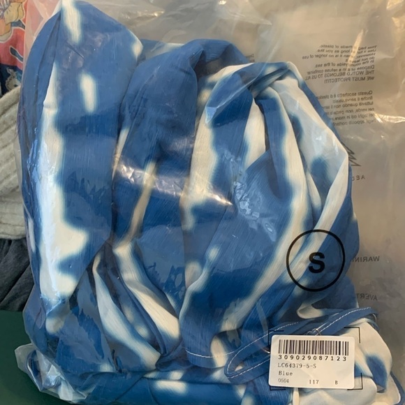 NIP Boho Tie Dye Print Cami V Neck Wide Leg Pocket Spaghetti Strap Jumpsuit S - Picture 9 of 13